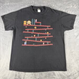 Vintage 2006 Nintendo Donkey Kong Arcade Graphic T-Shirt Y2K Retro Sz L